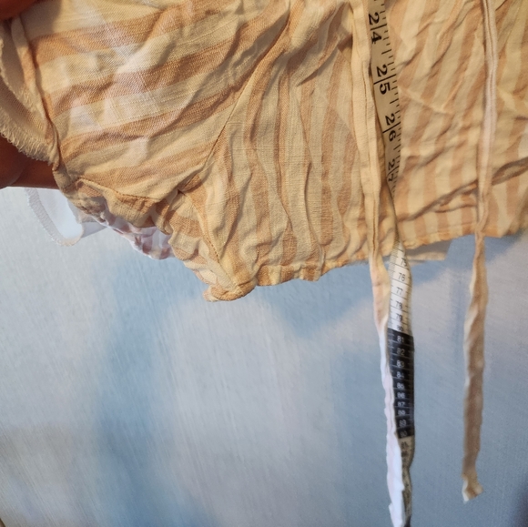 Ces Femme white/light pink striped Romper Size Large - Picture 5 of 6